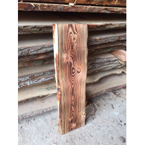 Baumscheibe, Brett, Bohle, rustikal, unbesäumt Lärche, Handwerk, Massivholz 80x40x2,5cm geflammt